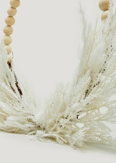 Natural Wood Pampas Wreath (61cm x 56cm x 9cm)