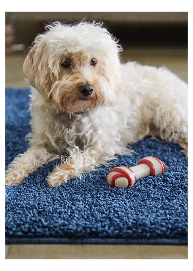 Deep Pile Navy Washable Muddle Mat (100cm x 60cm)
