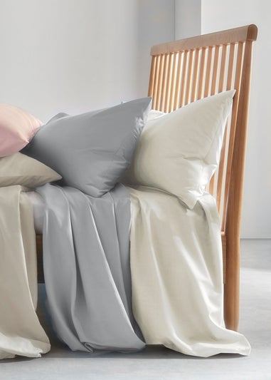 Grey 100% Cotton Fitted Bed Sheet (200 Thread)