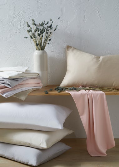Grey 100% Cotton Housewife Pillowcase Pair (200 Thread)