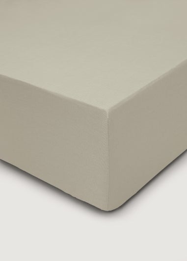 Oatmeal 100% Cotton Fitted Bed Sheet (200 Thread)