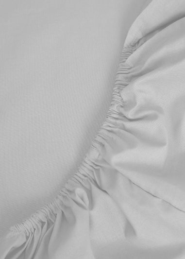 Grey 100% Cotton Deep Fitted Bed Sheet - Matalan