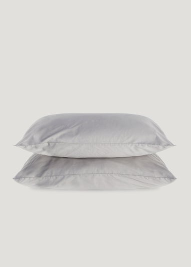 Grey Polycotton Housewife Pillowcase Pair (144 Thread Count)