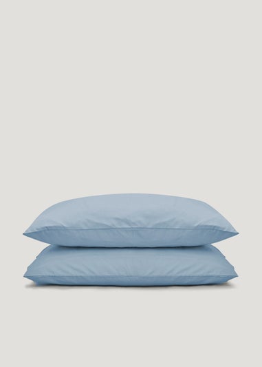 China Blue Polycotton Housewife Pillowcase Pair (144 Thread Count)