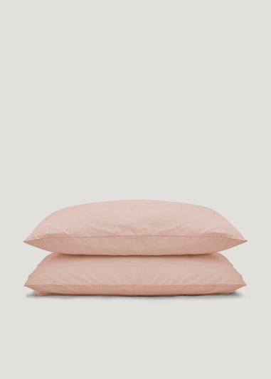 Pink Polycotton Housewife Pillowcase Pair (144 Thread Count)