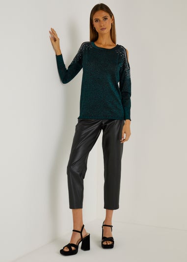 Et Vous Black Pleat Front Snaffle Trousers - Matalan