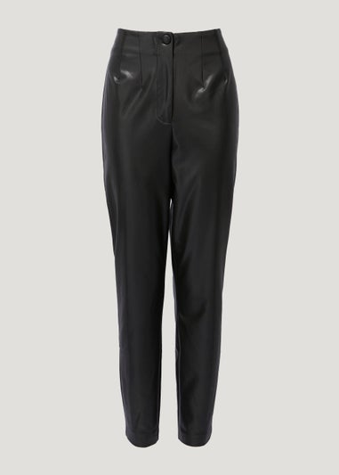 Et Vous Black PU Tapered Trousers