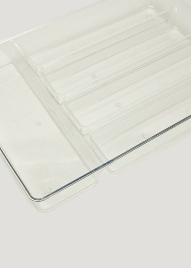 Clear Acrylic Cutlery Organiser Tray (35.5cm x 25cm x 5cm)