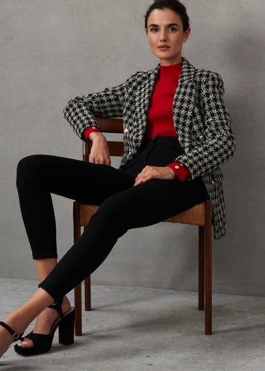 Et Vous Black Check Boucle Blazer