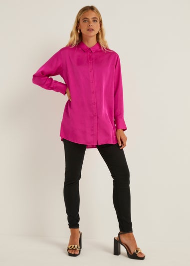 Be Beau Pink Satin Shirt