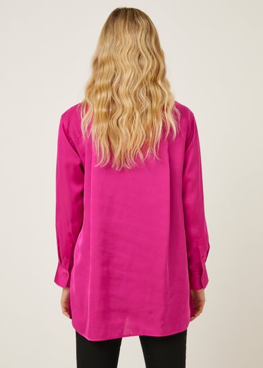 Be Beau Pink Satin Shirt