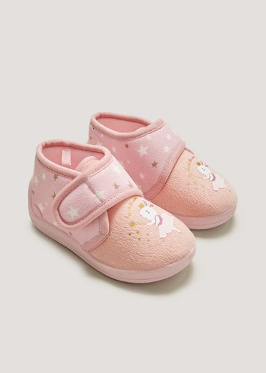 Girls Pink Rabbit Ballerina Slippers (Younger 4-12)