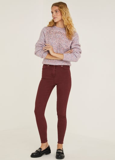 April Burgundy Super Skinny Jeans