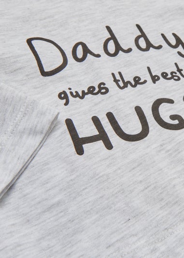 Baby Grey Daddy Slogan T-Shirt (Newborn-23mths)