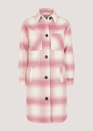 Pink Check Long Shacket