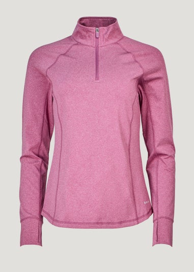 Souluxe Berry Brushed Half Zip Sports Sweatshirt