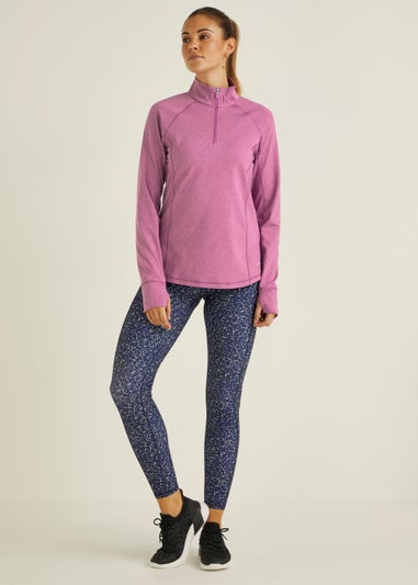 Souluxe Berry Brushed Half Zip Sports Sweatshirt