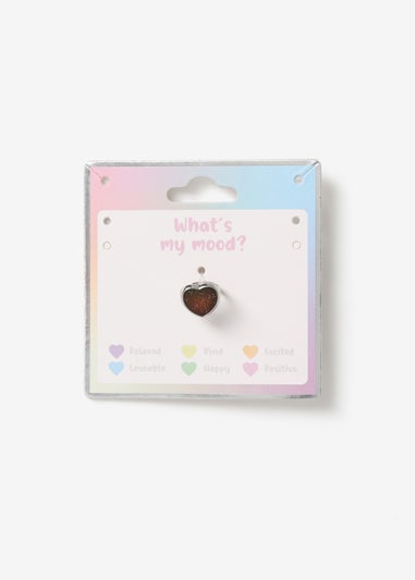 Girls Silver Heart Shaped Mood Ring