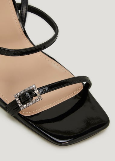 Be Beau Black Buckle Strap Heels