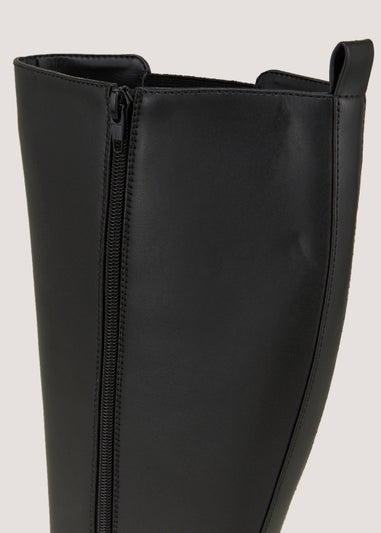 Black Tall Cleated Chelsea Boots
