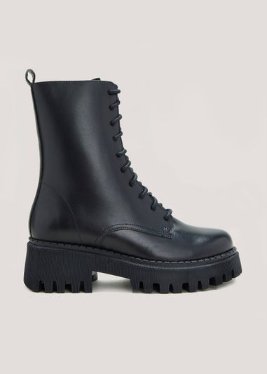 Matalan black patent outlet boots