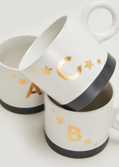 Cream Alphabet Mug (9cm x 10cm)