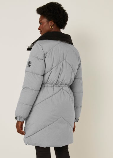 Grey Funnel Neck Coat