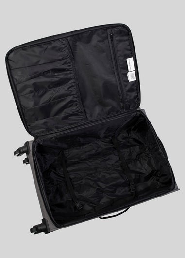 IT Luggage Grey Soft Shell Suitcase