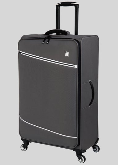 IT Luggage Grey Soft Shell Suitcase