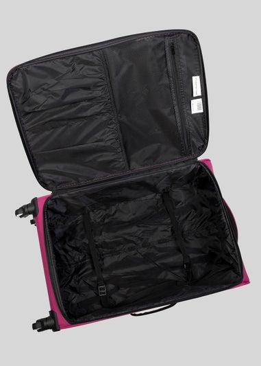 IT Luggage Pink Soft Shell Suitcase