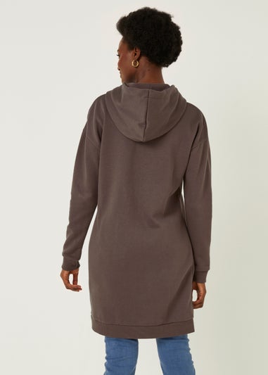 Brown Longline Hoodie