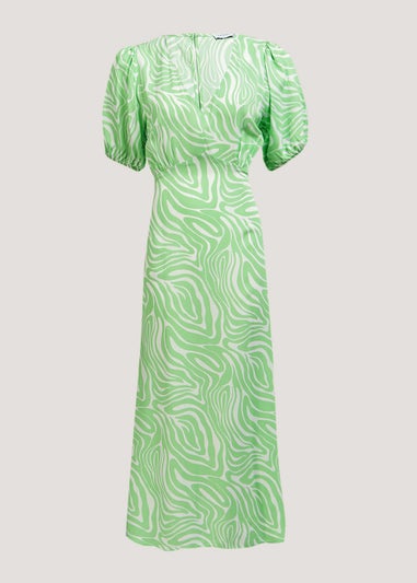 Green Swirl Midi Dress