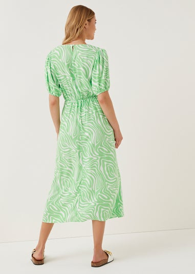 Green Swirl Midi Dress