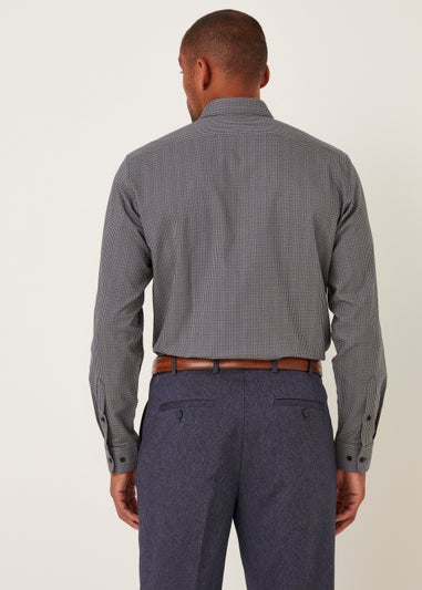 Taylor & Wright Navy Puppytooth Stretch Fit Shirt