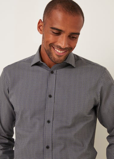 Taylor & Wright Navy Puppytooth Stretch Fit Shirt