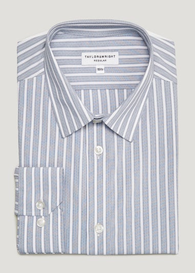 Taylor & Wright Blue Stripe Regular Fit Shirt