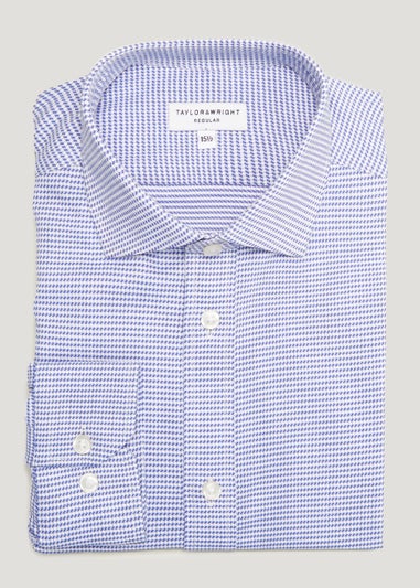 Taylor & Wright Blue Geometric Regular Fit Shirt