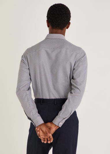 Taylor & Wright Navy Puppytooth Slim Fit Shirt