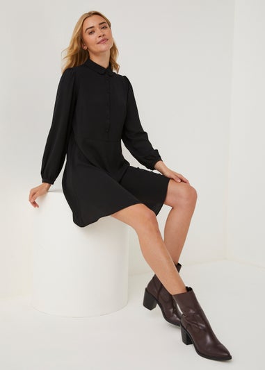 Black Bubble Shirt Dress