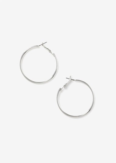 Silver Skinny Hoop Earrings