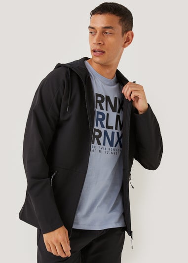 US Athletic Black Woven Zip Up Hoodie