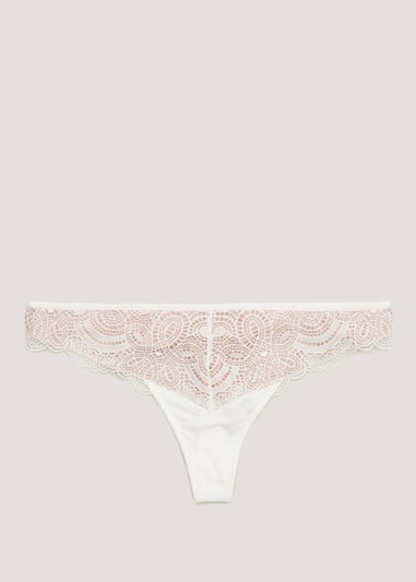 Cream Lace Thongs