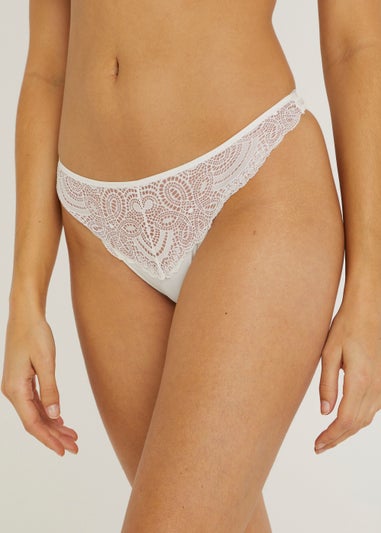 Cream Lace Thongs