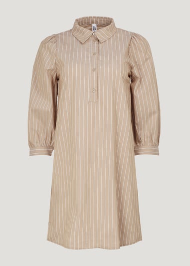 JDY Beige Stripe Shirt Dress