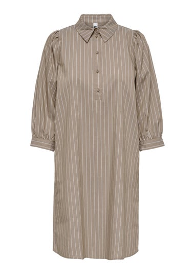 JDY Beige Stripe Shirt Dress