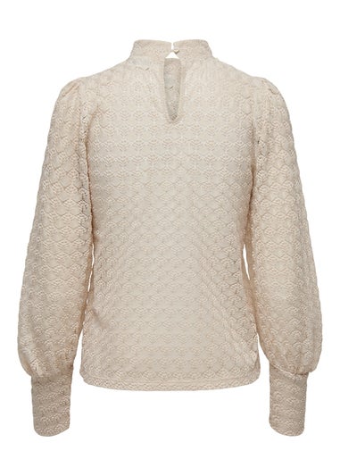 JDY Avery Beige Lace Top