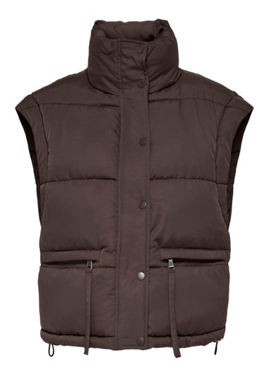 JDY Milo Brown Short Gilet