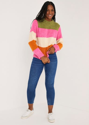 JDY Dinea Green Stripe Knitted Jumper