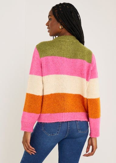 JDY Dinea Green Stripe Knitted Jumper