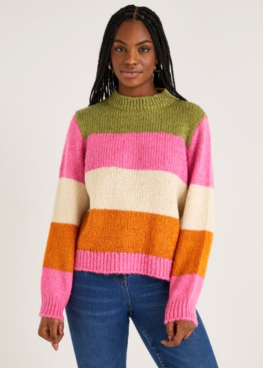 JDY Dinea Green Stripe Knitted Jumper